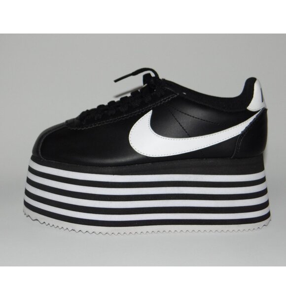 NIKE x Comme Des Garcons CDG platform Cortez sneakers Black EU 35.5 US 5 NIB - Picture 4 of 9